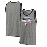 Pittsburgh Steelers NFL Pro Line by Fanatics Branded Freedom Tri-Blend Tank Top - Heathered Gray